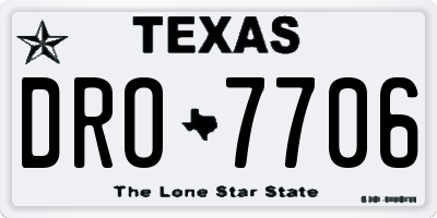 TX license plate DRO7706