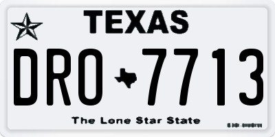 TX license plate DRO7713