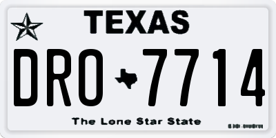 TX license plate DRO7714