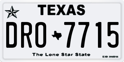 TX license plate DRO7715