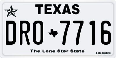 TX license plate DRO7716