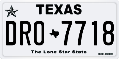 TX license plate DRO7718