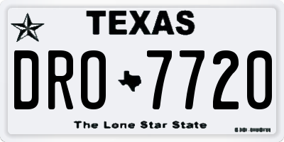 TX license plate DRO7720