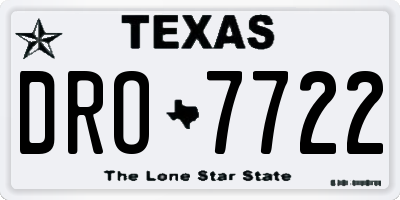 TX license plate DRO7722