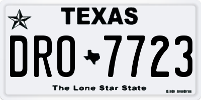 TX license plate DRO7723
