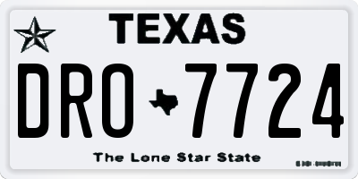 TX license plate DRO7724