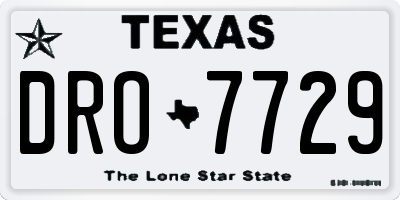 TX license plate DRO7729
