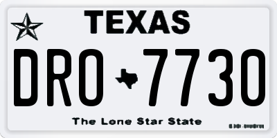 TX license plate DRO7730