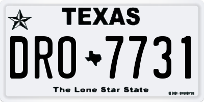 TX license plate DRO7731