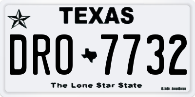 TX license plate DRO7732