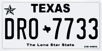 TX license plate DRO7733