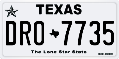 TX license plate DRO7735