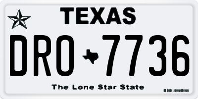 TX license plate DRO7736
