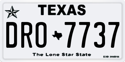 TX license plate DRO7737