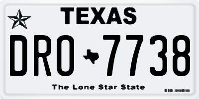 TX license plate DRO7738