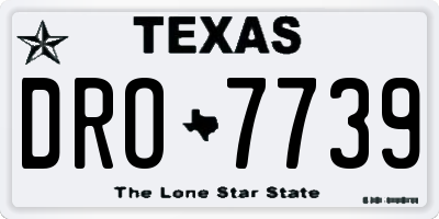 TX license plate DRO7739