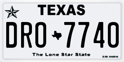 TX license plate DRO7740