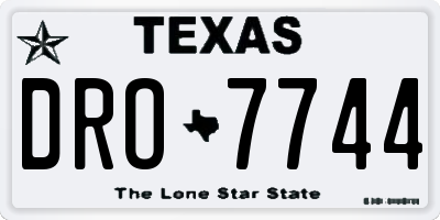 TX license plate DRO7744