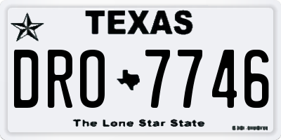 TX license plate DRO7746