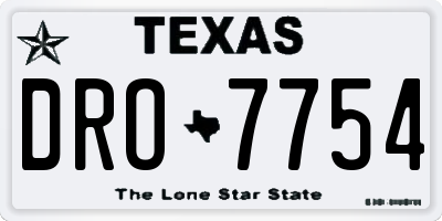 TX license plate DRO7754