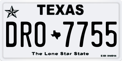 TX license plate DRO7755