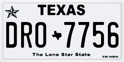 TX license plate DRO7756