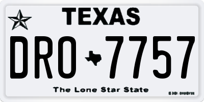 TX license plate DRO7757