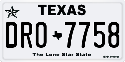 TX license plate DRO7758