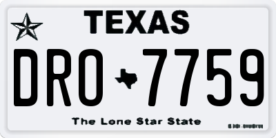 TX license plate DRO7759