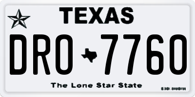 TX license plate DRO7760