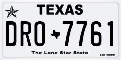 TX license plate DRO7761