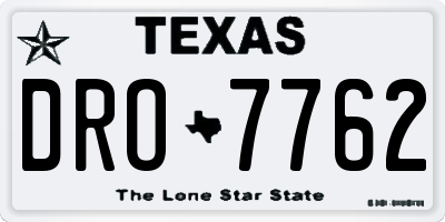 TX license plate DRO7762