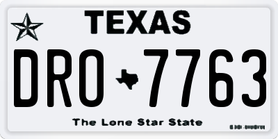 TX license plate DRO7763