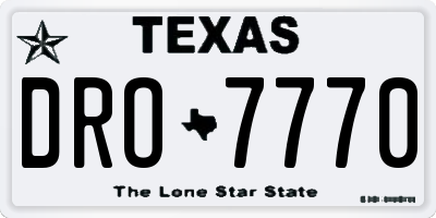 TX license plate DRO7770