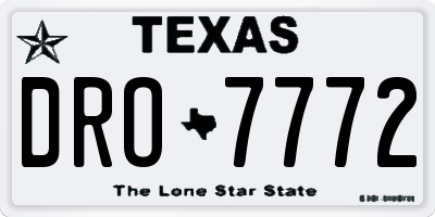 TX license plate DRO7772