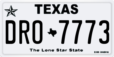 TX license plate DRO7773