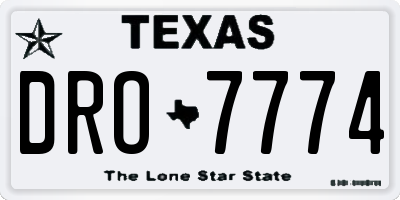TX license plate DRO7774