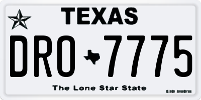 TX license plate DRO7775