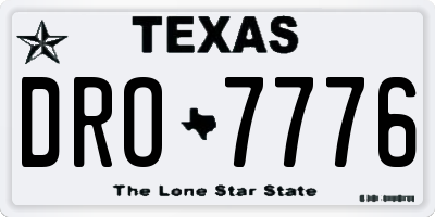 TX license plate DRO7776