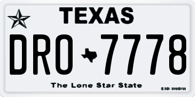 TX license plate DRO7778