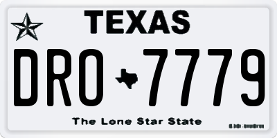 TX license plate DRO7779