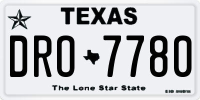 TX license plate DRO7780