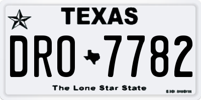 TX license plate DRO7782