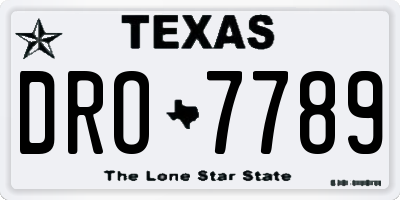 TX license plate DRO7789