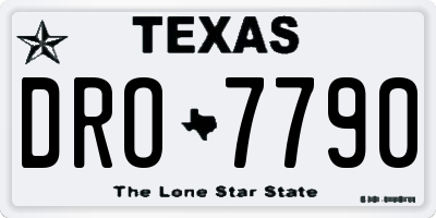 TX license plate DRO7790