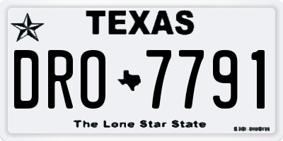TX license plate DRO7791