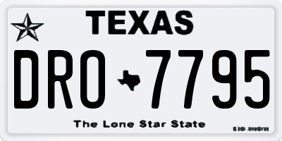 TX license plate DRO7795