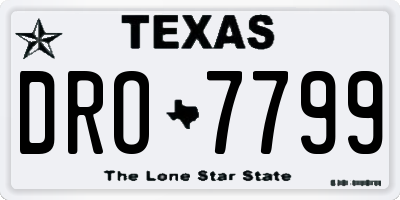 TX license plate DRO7799