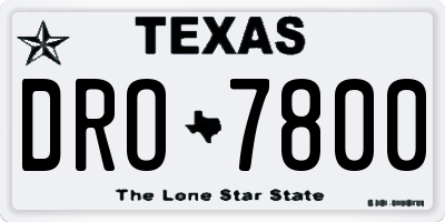 TX license plate DRO7800