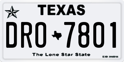 TX license plate DRO7801